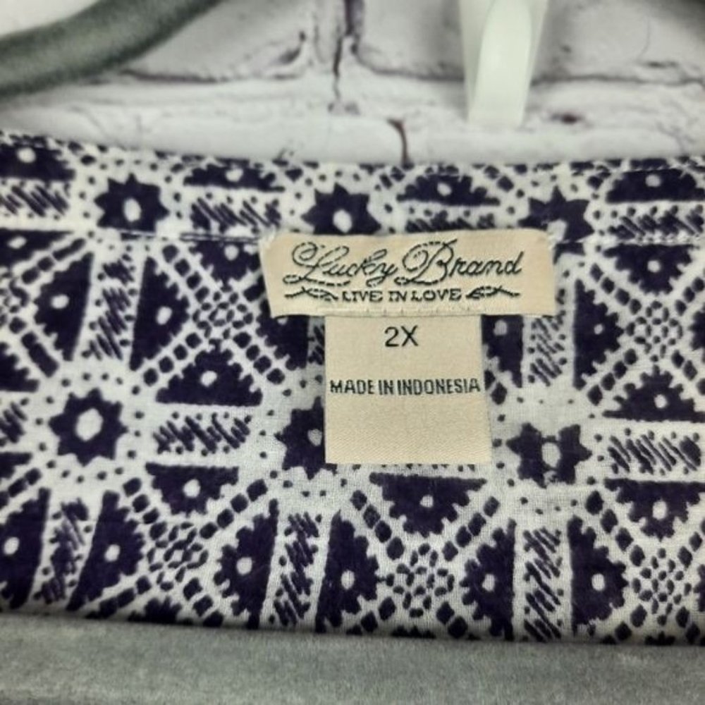 Lucky Brand Candice Bandana Shirt Top - Picture 10 of 12